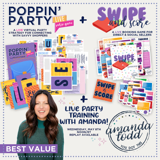 POPPIN' PARTY LIVE- Purse Game + SWIPE & SCORE Product + LIVE Training with Amanda Bundle