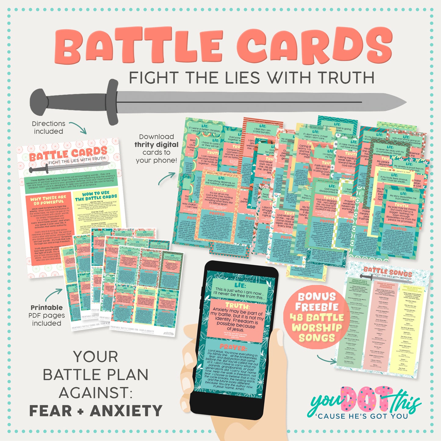 BATTLE CARDS- FEAR & ANXIETY {Digital Download}