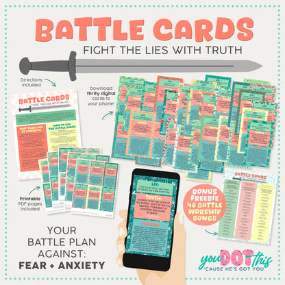 BATTLE CARDS- FEAR & ANXIETY {Digital Download}