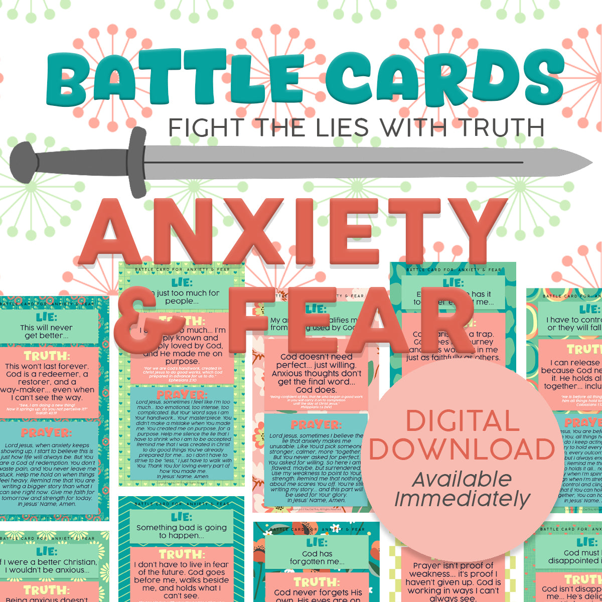 BATTLE CARDS- FEAR & ANXIETY {Digital Download}