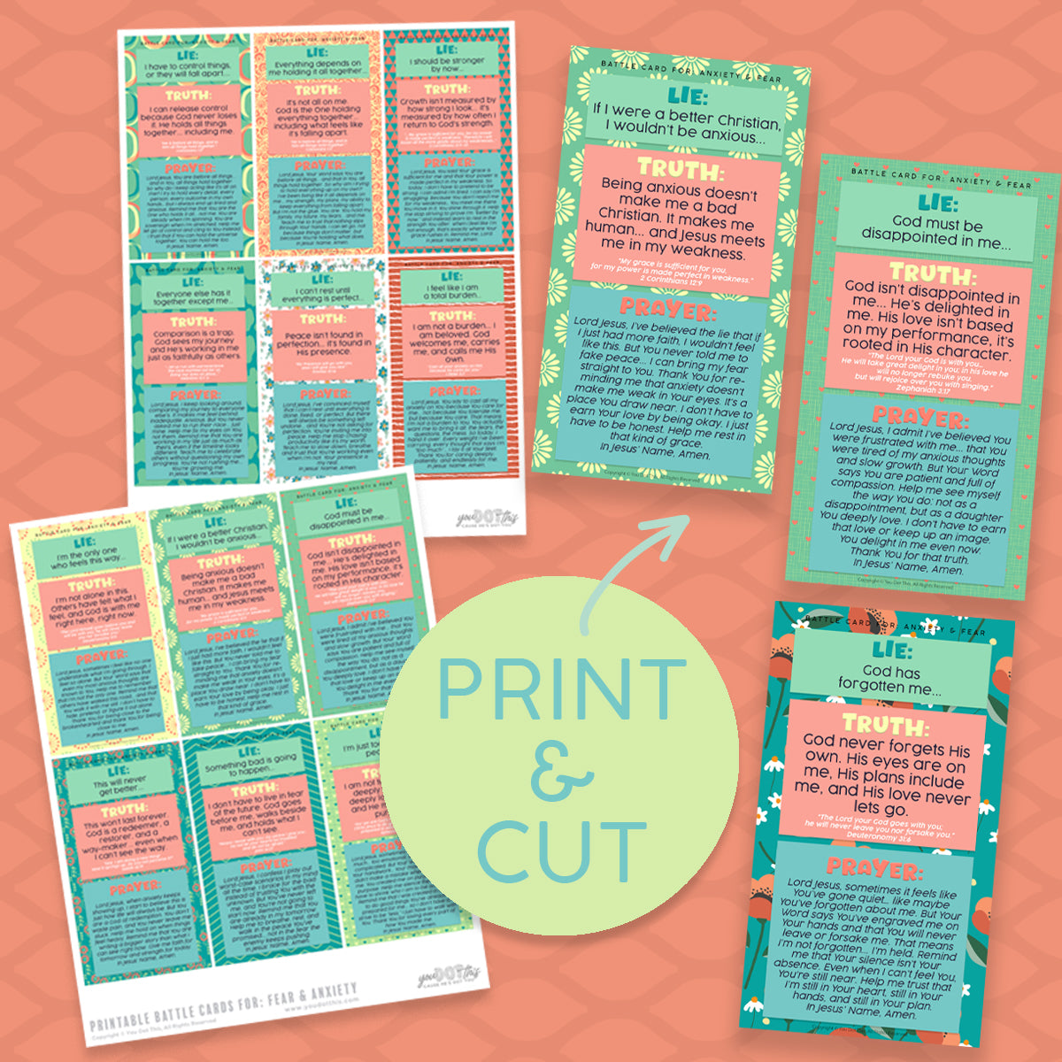 BATTLE CARDS- FEAR & ANXIETY {Digital Download}