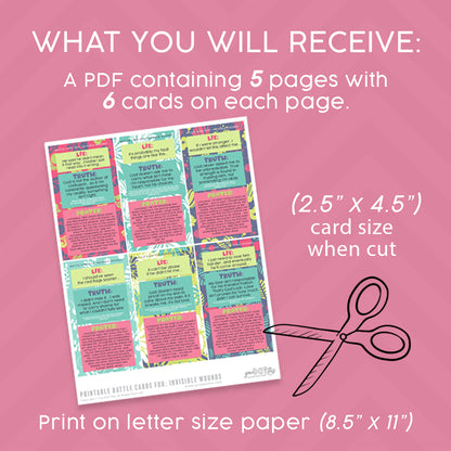 BATTLE CARDS- INVISIBLE WOUNDS {Digital Download}