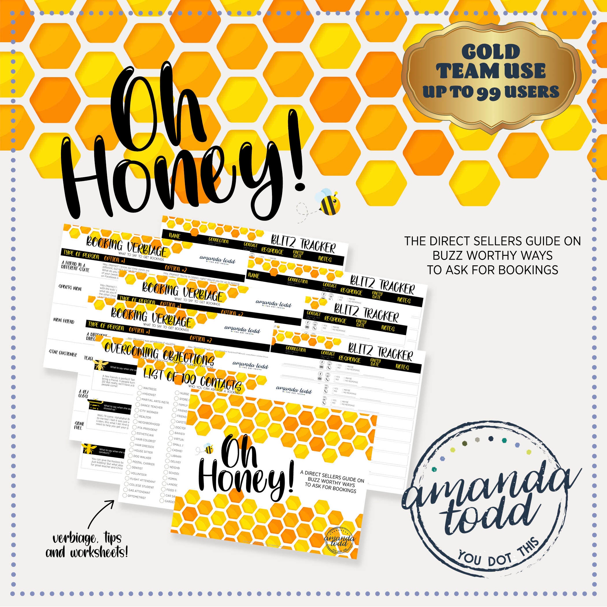 OH HONEY! BOOKING VERBIAGE GUIDE